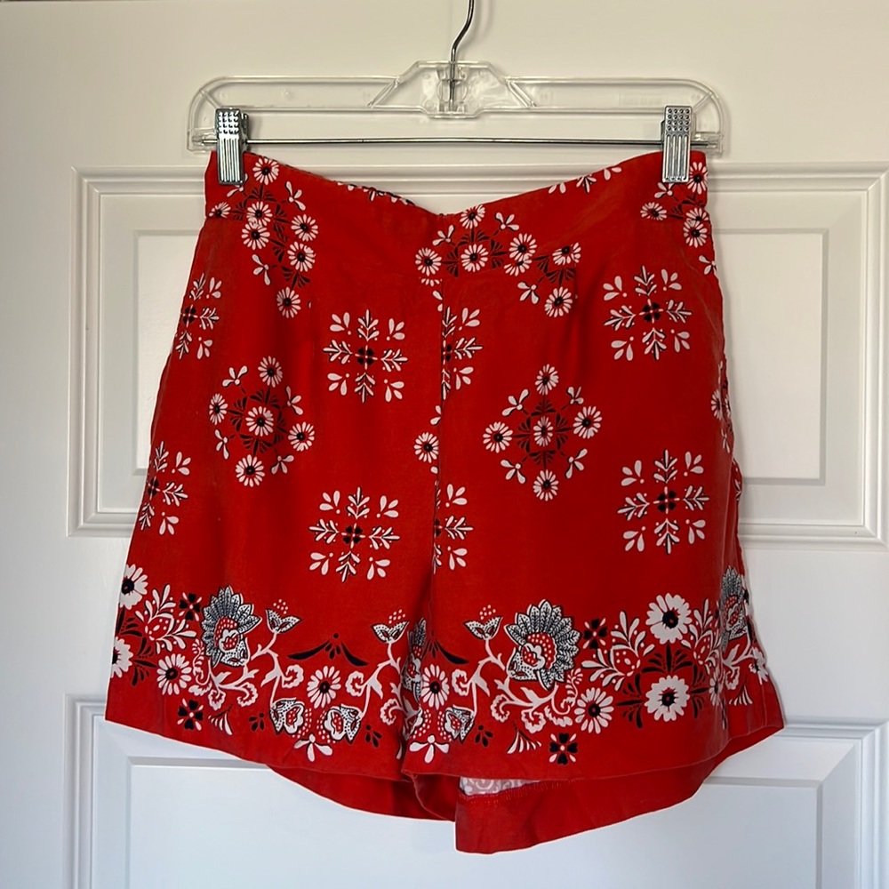 Ann Taylor only worn once, coral, elastic, high waist shorts